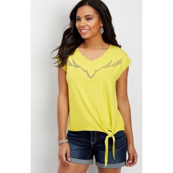 EUC Maurices Tie Front Embroidered Top - Picture 1 of 5